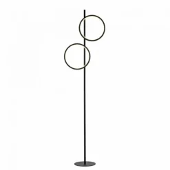 LED Stehleuchte schwarz schlichtes Design Fußschalter warmweiß