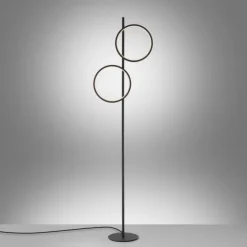 LED Stehleuchte schwarz schlichtes Design Fußschalter warmweiß