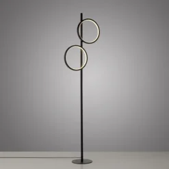 LED Stehleuchte schwarz schlichtes Design Fußschalter warmweiß