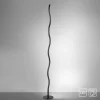LED-Stehleuchte, schwarz, Wellenform, Schnurschalter, blendfrei