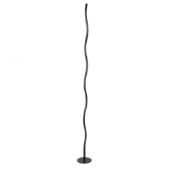 LED-Stehleuchte, schwarz, Wellenform, Schnurschalter, blendfrei