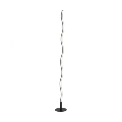 LED-Stehleuchte, schwarz, Wellenform, Schnurschalter, blendfrei