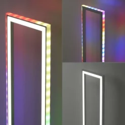LED Stehleuchte silber farbig Fußschalter dimmbar Sidelight RGB Rainbow