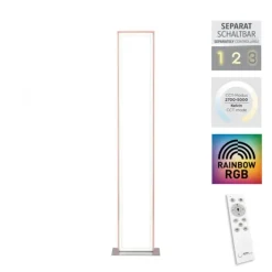 LED Stehleuchte silber farbig Fußschalter dimmbar Sidelight RGB Rainbow