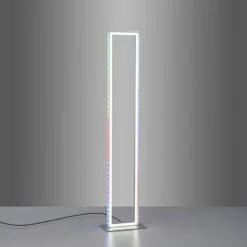 LED Stehleuchte silber farbig Fußschalter dimmbar Sidelight RGB Rainbow