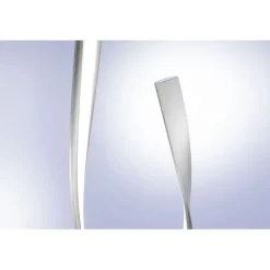 LED Stehleuchte silberfarbig 2 flammig geschwungene Leuchtarme Schnurdimmer