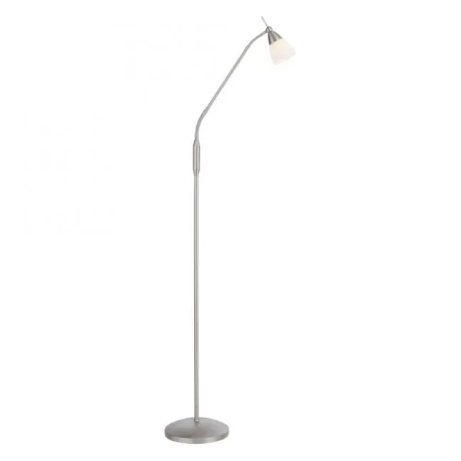 LED Stehleuchte silber Opalglas 3 Stufen Touchdimmer verstellbar