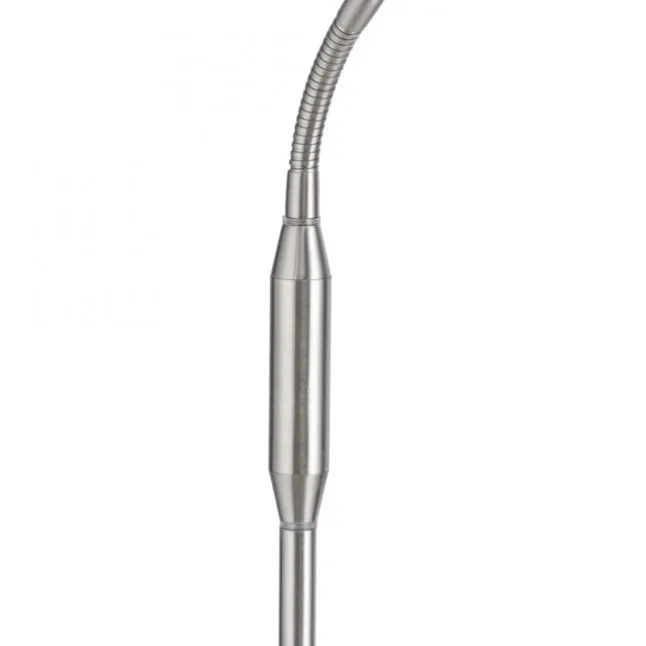 LED Stehleuchte silber Opalglas 3 Stufen Touchdimmer verstellbar