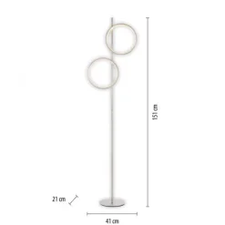 LED Stehleuchte silber schlichtes Design Fußschalter warmweiß