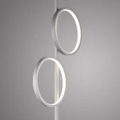 LED Stehleuchte silber schlichtes Design Fußschalter warmweiß