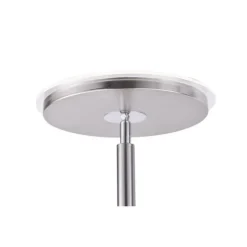 LED-Stehleuchte, stahlfarben, flexibler Lesearm, dimmbar, modern
