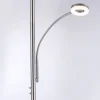LED-Stehleuchte, stahlfarben, App, Fernbedienung, dimmbar