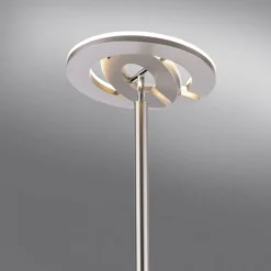 LED-Stehleuchte, stahlfarben, App, Fernbedienung, dimmbar