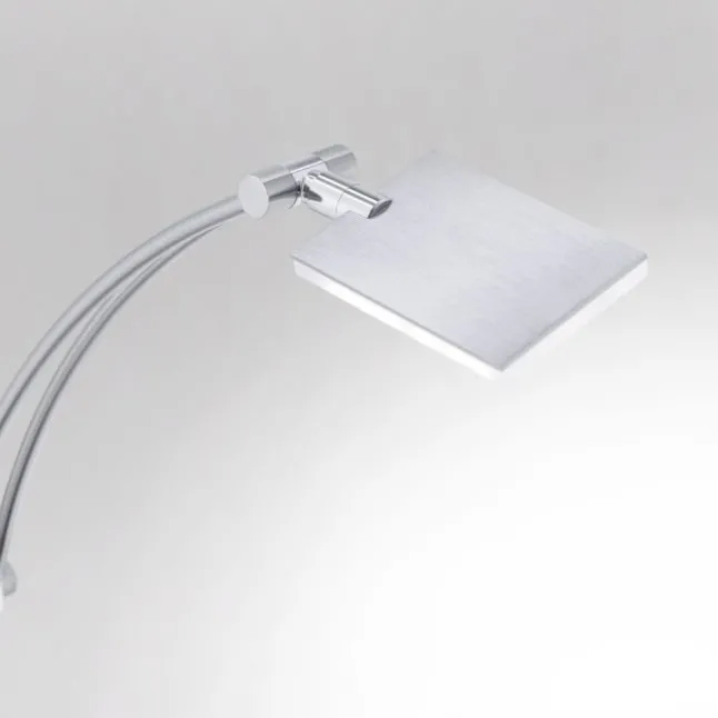LED-Stehleuchte, stahlfarben, Deckenfluter, Lichtfarbsteuerung inkl. Memoryfunktion, Tastdimmer