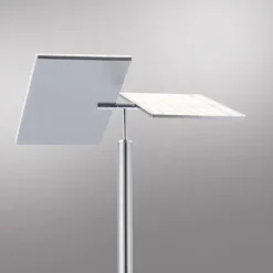 LED-Stehleuchte, stahlfarben, Deckenfluter, Lichtfarbsteuerung inkl. Memoryfunktion, Tastdimmer