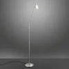 LED-Stehleuchte, stahlfarben, verstellbarer Leuchtkopf, inkl. Kippschalter