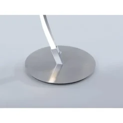 LED Stehleuchte, stahlfarben, geschwungene Form, dimmbar, modern, design