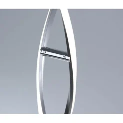 LED Stehleuchte, stahlfarben, geschwungene Form, dimmbar, modern, design