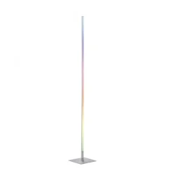 LED Stehleuchte, stahlfarben, RGB, Fernbedienung, dimmbar