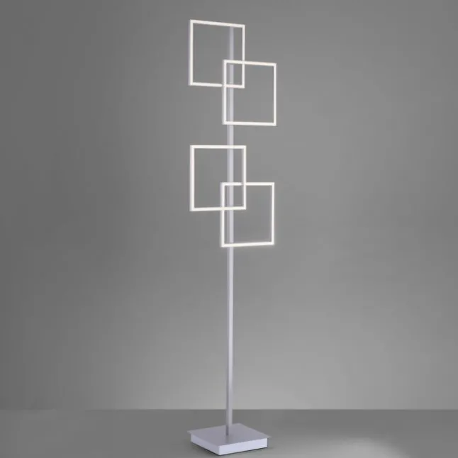 LED-Stehleuchte, stahl, Lichtfarbsteuerung, Fernbedienung, Dimmfunktion