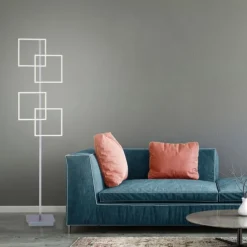 LED-Stehleuchte, stahl, Lichtfarbsteuerung, Fernbedienung, Dimmfunktion
