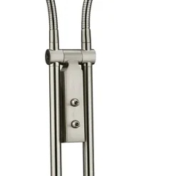 LED-Stehleuchte, stahl, 2 verstellbare Leuchtköpfe, warmweiß, blendfrei