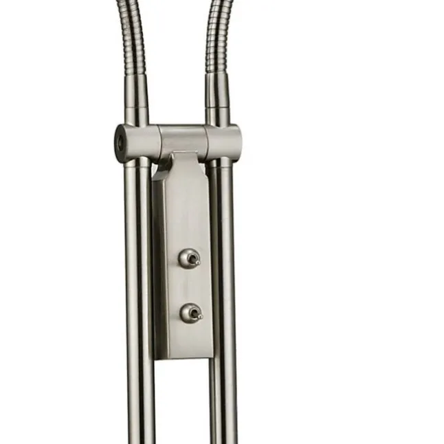 LED-Stehleuchte, stahl, 2 verstellbare Leuchtköpfe, warmweiß, blendfrei