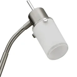LED-Stehleuchte, stahl, 2 verstellbare Leuchtköpfe, warmweiß, blendfrei