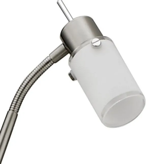 LED-Stehleuchte, stahl, 2 verstellbare Leuchtköpfe, warmweiß, blendfrei