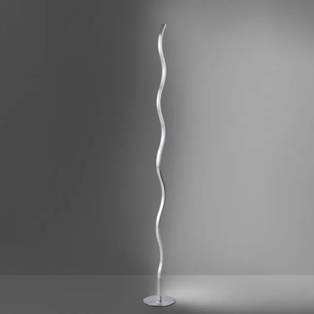 LED-Stehleuchte, stahl, Wellenform, warmweiße Lichtfarbe, energiesparend