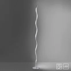 LED-Stehleuchte, stahl, Wellenform, warmweiße Lichtfarbe, energiesparend