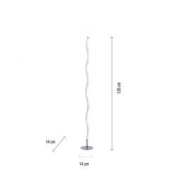 LED-Stehleuchte, stahl, Wellenform, warmweiße Lichtfarbe, energiesparend