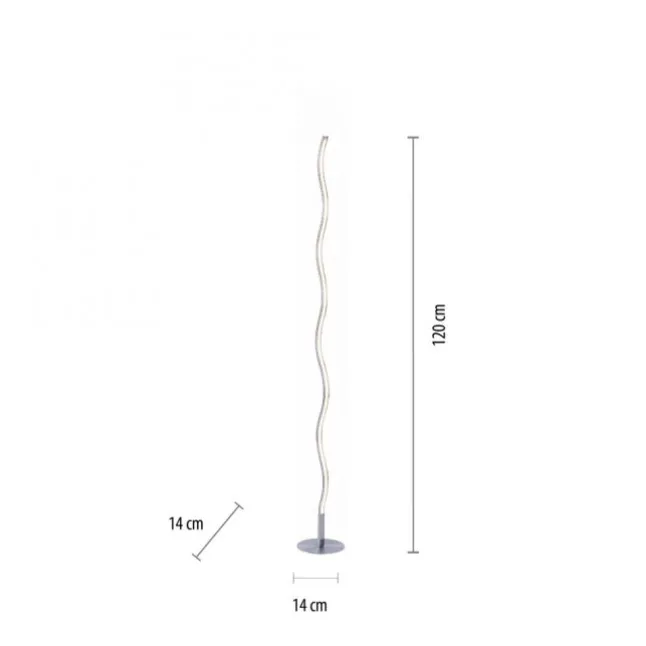 LED-Stehleuchte, stahl, Wellenform, warmweiße Lichtfarbe, energiesparend
