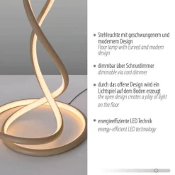 LED Stehleuchte TWIST modernes Design, sandfarben