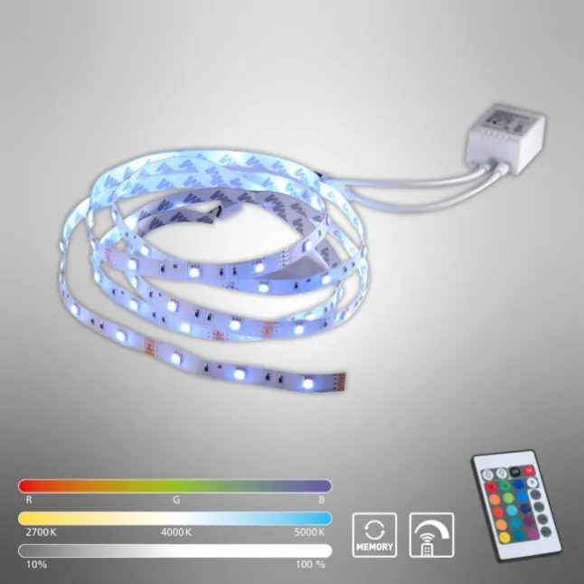 LED-Stripes, 5m Länge, Fernbedienung, Memory-Funktion, RGB Farbwechsel