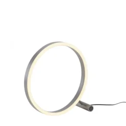 LED Tischlampe aluminium rund Ø30cm Touchdimmer Switchmo warmweiß Licht