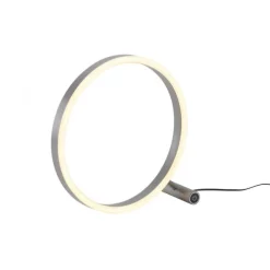 LED Tischlampe aluminium rund Ø30cm Touchdimmer Switchmo warmweiß Licht