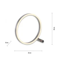 LED Tischlampe aluminium rund Ø30cm Touchdimmer Switchmo warmweiß Licht