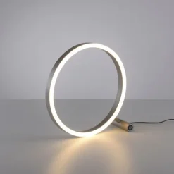 LED Tischlampe aluminium rund Ø30cm Touchdimmer Switchmo warmweiß Licht