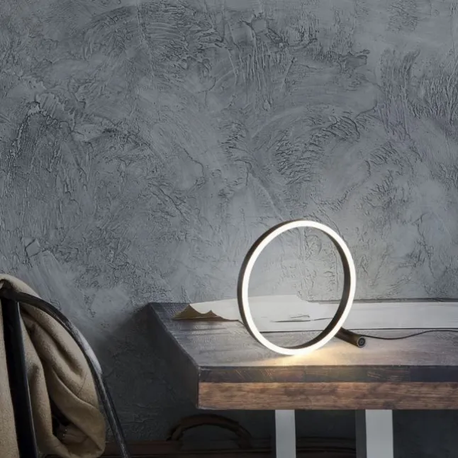 LED Tischlampe anthrazit rund Ø30cm Touchdimmer Switchmo warmweiß Licht