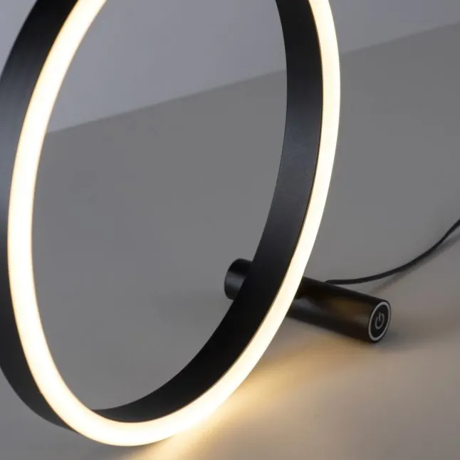 LED Tischlampe anthrazit rund Ø30cm Touchdimmer Switchmo warmweiß Licht