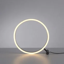 LED Tischlampe anthrazit rund Ø30cm Touchdimmer Switchmo warmweiß Licht