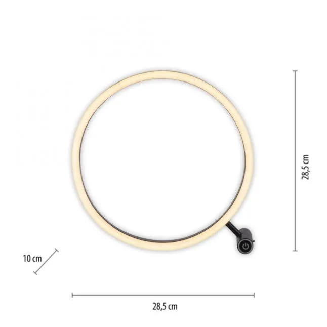 LED Tischlampe anthrazit rund Ø30cm Touchdimmer Switchmo warmweiß Licht