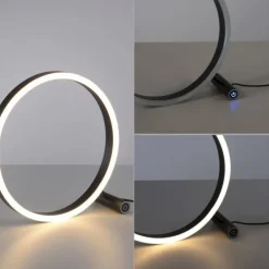 LED Tischlampe anthrazit rund Ø30cm Touchdimmer Switchmo warmweiß Licht