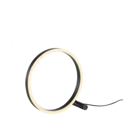 LED Tischlampe anthrazit rund Ø30cm Touchdimmer Switchmo warmweiß Licht