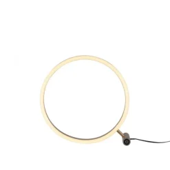 LED Tischlampe messing matt rund Ø30cm Touchdimmer Switchmo warmweiß