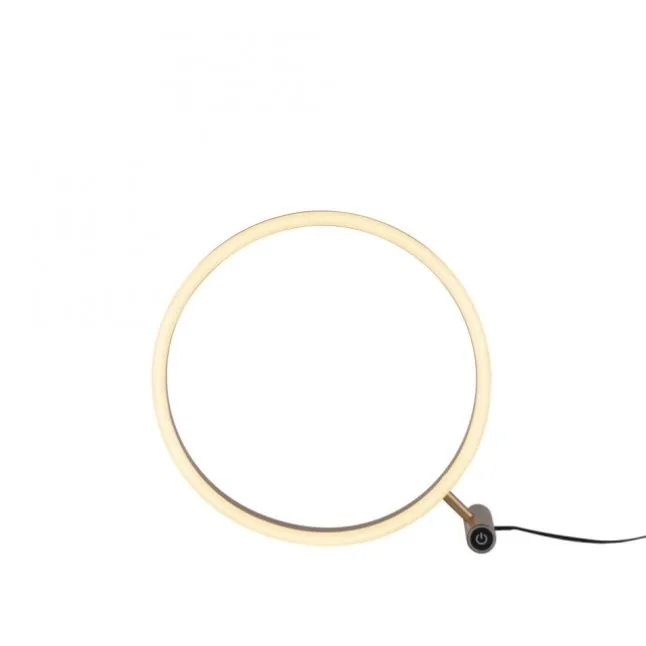 LED Tischlampe messing matt rund Ø30cm Touchdimmer Switchmo warmweiß