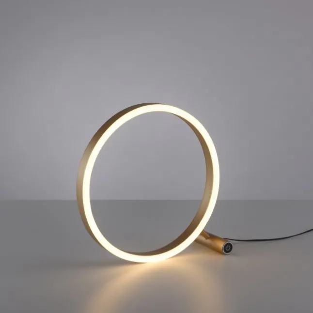 LED Tischlampe messing matt rund Ø30cm Touchdimmer Switchmo warmweiß