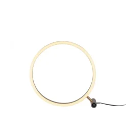 LED Tischlampe messing matt rund Ø30cm Touchdimmer Switchmo warmweiß