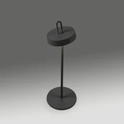 LED Tischlampe schwarz Akku Touchdimmer spritzwassergeschützt USB